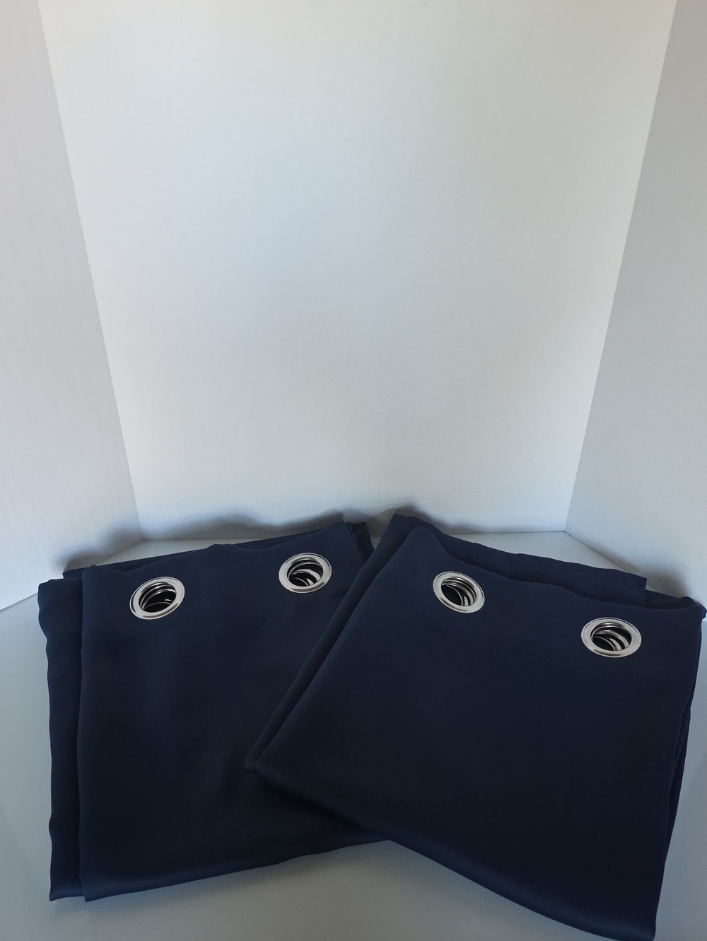 Navy Blue/ Black Out Grommet Curtain Panels - Set of 2